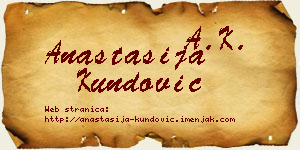 Anastasija Kundović vizit kartica
